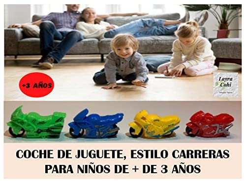 LAYRA COHI - Motos de Juguete - 15 Piezas - Motos pequeñas – Motos de Carreras Colores Variados - para niños/niñas Mayores de 3 Años Color/Modelo Surtido – Regalo Navidad