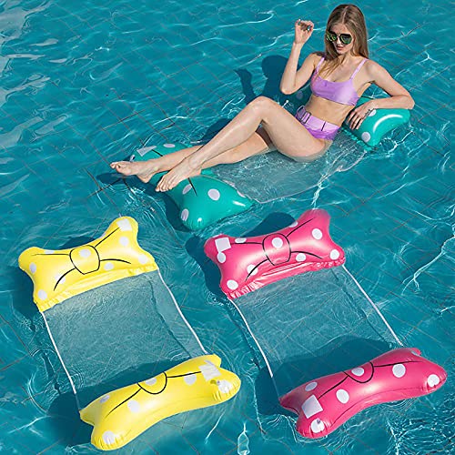 LDS Cama Flotante SillóN Drifter Beach Flotador Inflable Hamaca De Agua Piscina Playa Sofá Reclinable Flotante De Agua para NiñOs Adultos Yellow-145 * 70cm