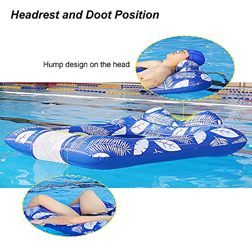 LDS Hamaca De Agua Inflable Piscina Playa SillóN Reclinable Flotante Sofá De Agua Cama Flotante SillóN Drifter Flotador De Playa para NiñOs Adultos Blue