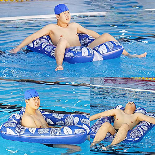 LDS Hamaca De Agua Inflable Piscina Playa SillóN Reclinable Flotante Sofá De Agua Cama Flotante SillóN Drifter Flotador De Playa para NiñOs Adultos Blue