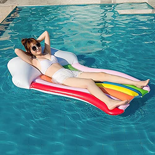 LDS SillóN Reclinable Flotante Hamaca De Agua Inflable Plegable Cama Flotante SillóN Drifter Flotador Sofá De Agua Piscina Playa Mar para NiñOs Adultos 180 * 100cm