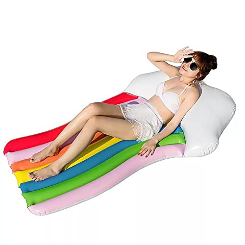 LDS SillóN Reclinable Flotante Hamaca De Agua Inflable Plegable Cama Flotante SillóN Drifter Flotador Sofá De Agua Piscina Playa Mar para NiñOs Adultos 180 * 100cm