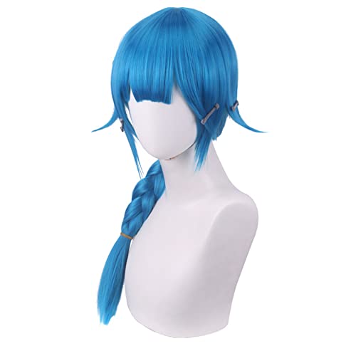 League of Legends Cosplay Wig, Jinx Cos Wig, Or Women Heat Resistant Cosplay Costume Halloween Party Wig (60CM)