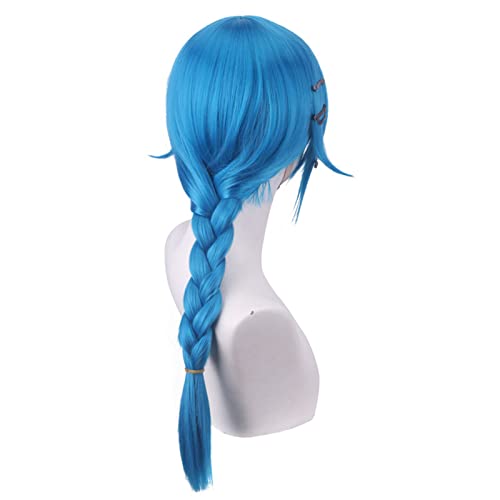 League of Legends Cosplay Wig, Jinx Cos Wig, Or Women Heat Resistant Cosplay Costume Halloween Party Wig (60CM)