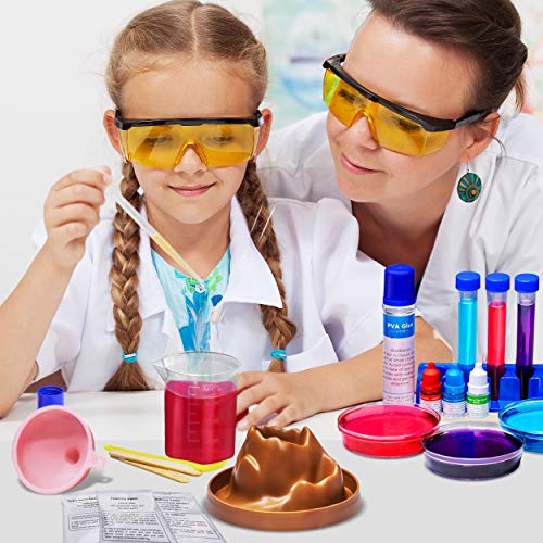 Learn & Climb Kit científico para niños con Bata de Laboratorio 20 experimentos científicos. A Partir de los 4 años (Manual Claro en Ingles)