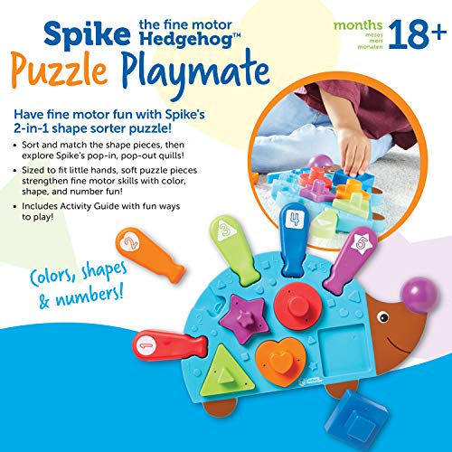 Learning Resources Spike, el Erizo para Practicar, Juguete para desarrollar la motricidad Fina pequeños y de Preescolar, puzle, niños de 18 + Meses, Color Multi Colour (LER9103)