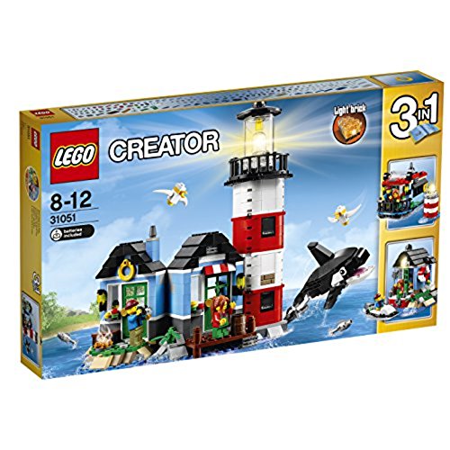 LEGO Creator - Isla del Faro, Juguete de Construcción 3 en 1, Incluye Figuras de Animales Marinos (31051)