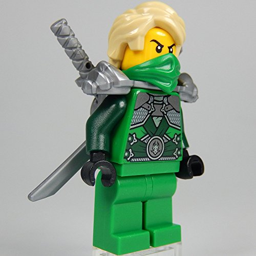 LEGO® Ninjago: Lloyd Garmadon (green ninja) Minifigure with shoulder armor and two katanas (swords)