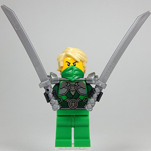 LEGO® Ninjago: Lloyd Garmadon (green ninja) Minifigure with shoulder armor and two katanas (swords)