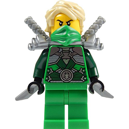 LEGO® Ninjago: Lloyd Garmadon (green ninja) Minifigure with shoulder armor and two katanas (swords)