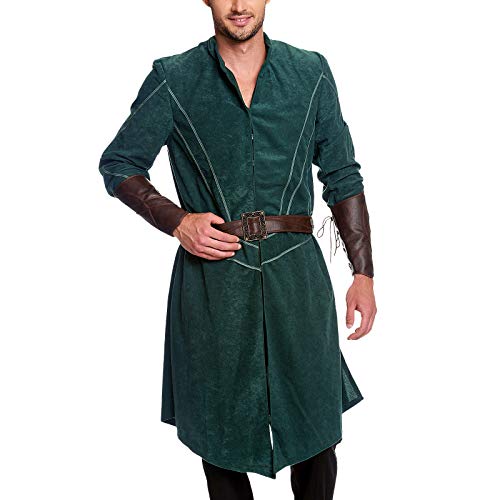 Legolas Woodland Gentlemen Costume 3pcs para los fanáticos de El señor de los Anillos Elbenwald Verde marrón - 54/56