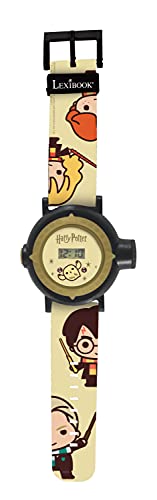 Lexibook Montre Bracelet Ajustable écran Digital avec 20 Projections de l'univers Harry Potter-pour Enfant-Noir et Doré, DMW050HP