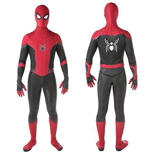 LGYCB Traje de Cosplay de Spidĕrman lejos de casa, Mono de superhéroe de película para niños, Mono para Adultos, Disfraz de Fiesta de Halloween, Traje Elegante,Red-Adult XXXL(180~185cm)