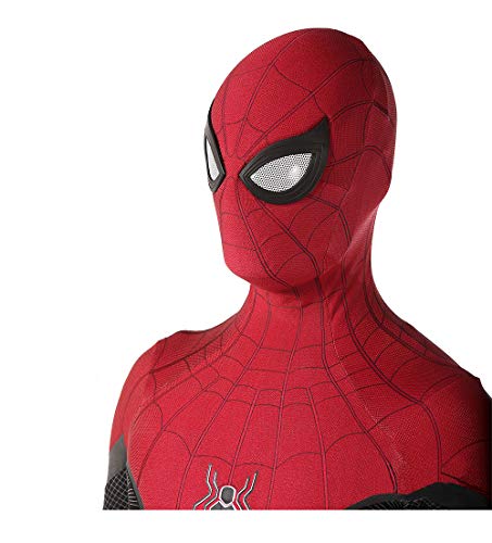 LGYCB Traje de Cosplay de Spidĕrman lejos de casa, Mono de superhéroe de película para niños, Mono para Adultos, Disfraz de Fiesta de Halloween, Traje Elegante,Red-Adult XXXL(180~185cm)