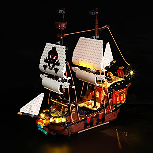 LIGHTAILING Conjunto de Luces Compatible con Lego 3 en 1 Creator 31109 Barco Pirata Modelo de Construcción de Bloques：Versión de Control Remoto - NO Incluido en el Modelo