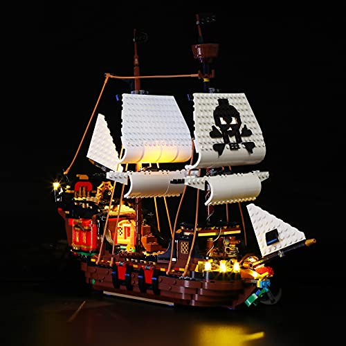 LIGHTAILING Conjunto de Luces Compatible con Lego 3 en 1 Creator 31109 Barco Pirata Modelo de Construcción de Bloques：Versión de Control Remoto - NO Incluido en el Modelo