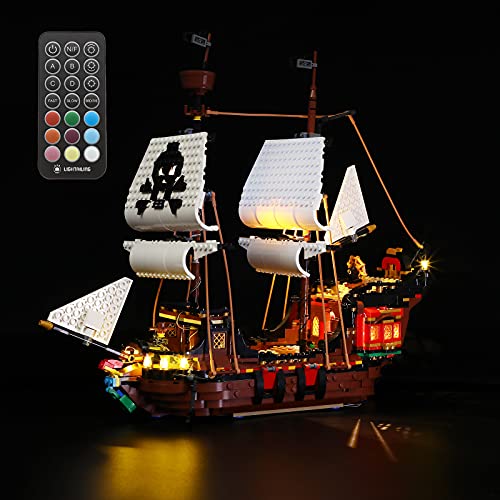 LIGHTAILING Conjunto de Luces Compatible con Lego 3 en 1 Creator 31109 Barco Pirata Modelo de Construcción de Bloques：Versión de Control Remoto - NO Incluido en el Modelo