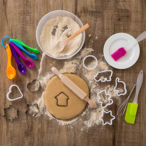 LIHAO 20 Piezas Mini Juego de Chef Niños Delantal Infantil Cocina Cortador de Galletas para Regalo Fiesta