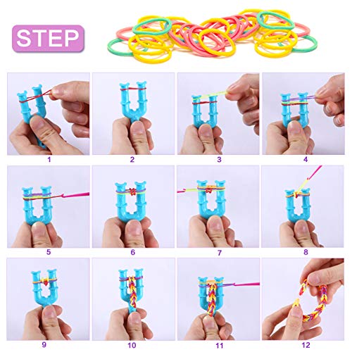 LIHAO 650 Piezas Bandas de Goma Elástica DIY Trenzadas Hacer Pulseras Manualidad Colores Regalo para Chicas Niñas