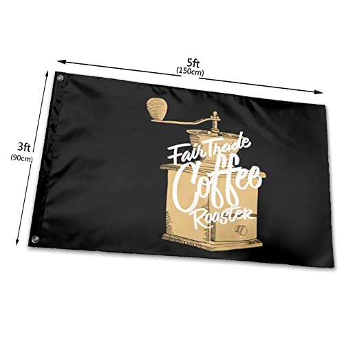 LINGF Durable Faintnade Tostador de café Pintado a mano Molinillo de café Bandera 5x8 FT Banner Decoración interior al aire libre - Banderas de poliéster 3by5