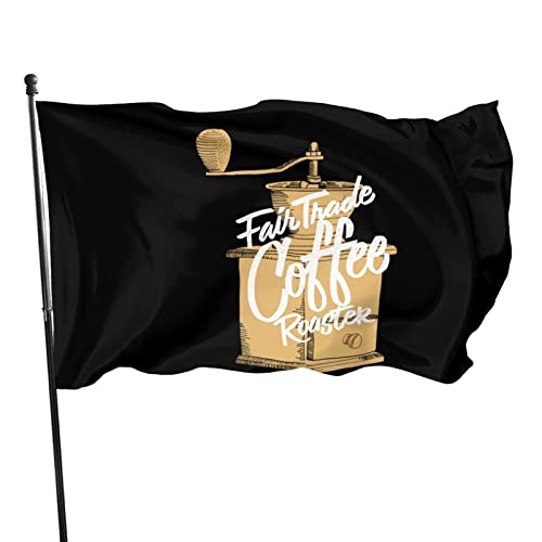 LINGF Durable Faintnade Tostador de café Pintado a mano Molinillo de café Bandera 5x8 FT Banner Decoración interior al aire libre - Banderas de poliéster 3by5