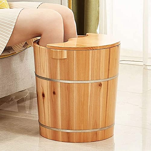 Lishiguli Barril de baño de pies de madera natural, balneario, balneario, bañera para pies remojo de pies (color: A++altura40 cm) (color +40 cm)