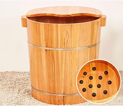 Lishiguli Barril de baño de pies de madera natural, balneario, balneario, bañera para pies remojo de pies (color: A++altura40 cm) (color +40 cm)