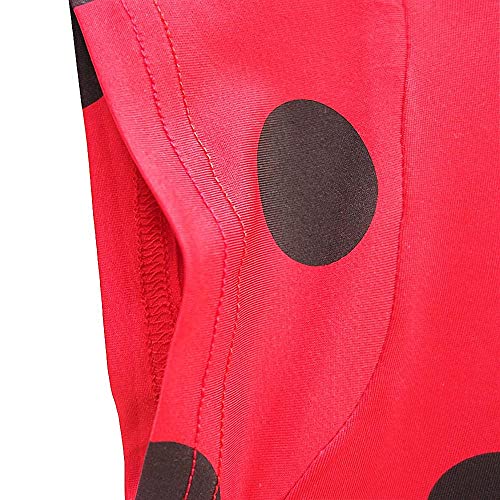 Lito Angels Ladybug Mariquita Vestido Casual de Verano para Niñas, Ropa de Dormir Pijamas Camisones, Talla 5-6 años, Lunares Rojos, Manga Corta