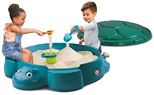 little tikes Arenero en Forma de Tortuga para Jugar en el Jardín, Juego de Verano, Piscina de Bolas, Caja Portaobjetos para Exteriores - Fomenta el Juego Creativo - para Niños a Partir de 12 Meses