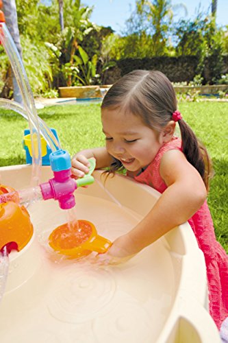 little tikes Fountain Factory Mesa de Agua - Juguete para Exterior, Seguro, Portable - Juguete Sensorial Ideal para el Jardín, Fomenta la Creatividad, Edad: 24+ Meses