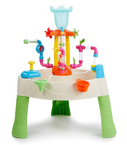 little tikes Fountain Factory Mesa de Agua - Juguete para Exterior, Seguro, Portable - Juguete Sensorial Ideal para el Jardín, Fomenta la Creatividad, Edad: 24+ Meses