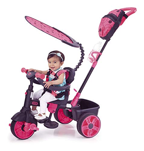 Little Tikes Triciclo 4 en 1 Edición de Lujo - Triciclo de Tres Ruedas para Niños Pequeños - Edades de 9 Meses a 3 Años - Juego Activo Todo el Día - Rosa Neón