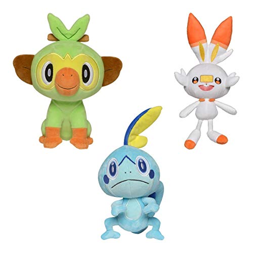 Lively Moments Pokémon Galar de peluche con diseño de espada y escudo de Nintendo Switch, Hopplo + tarjeta de felicitación gratis