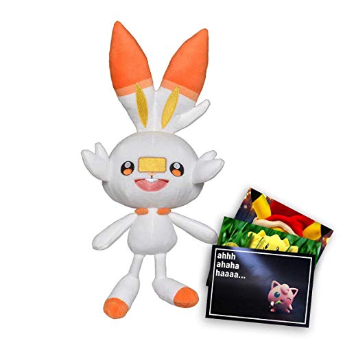 Lively Moments Pokémon Galar de peluche con diseño de espada y escudo de Nintendo Switch, Hopplo + tarjeta de felicitación gratis