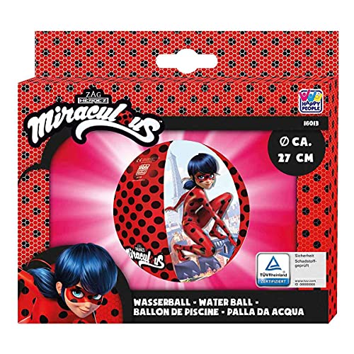 Lively Moments Spetebo Miraculous Ladybug y Cat Noir - Pelota de playa (27 cm), diseño de Ladybug y Cat Noir