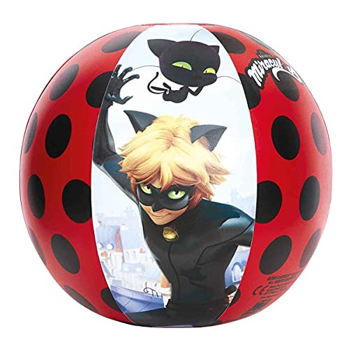 Lively Moments Spetebo Miraculous Ladybug y Cat Noir - Pelota de playa (27 cm), diseño de Ladybug y Cat Noir