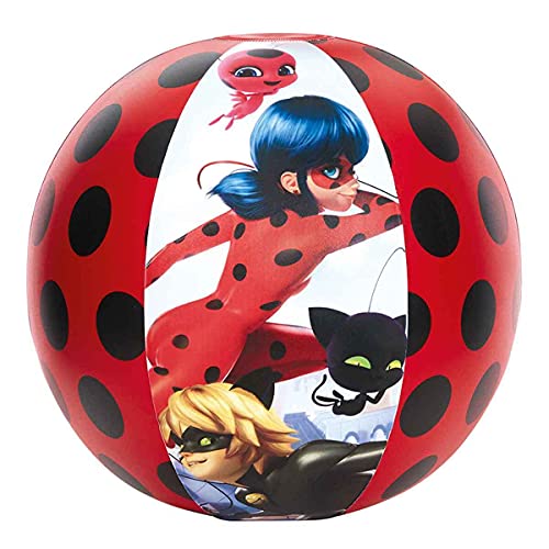 Lively Moments Spetebo Miraculous Ladybug y Cat Noir - Pelota de playa (27 cm), diseño de Ladybug y Cat Noir