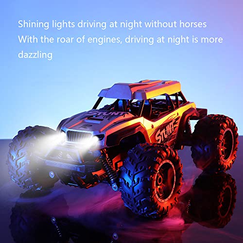 LIWWEN Coche RC, Camión Teledirigido De Alta Velocidad 1:14 Scale 2WD All Terrains Boys Juguete Eléctrico con LED Y Música, Dos Baterías Recargables para Niños Y Adultos