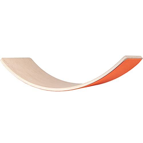 LKZL Tablas de Equilibrio Balancín Madera, Viga Equilibrio del Entrenamiento La Integración Sensorial del Rompecabezas Los Niños, Tabla Flexión Práctica Yoga (Color : Orange)