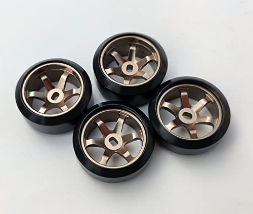 LMIAOM 1 juego de cubo de rueda de metal para camión Mosquito RC MINI- Z AWD XRX AMZ Wltoys DRZ GLA BZ actualización piezas DIY accesorios instalación (color: cubo de rueda neumático de velocidad)