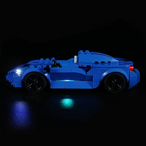 Loads Juego de iluminación LED para coche de carreras Lego Speed Champions McLaren Elva, juego de iluminación compatible con Lego 76902 (sin set Lego)