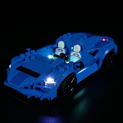 Loads Juego de iluminación LED para coche de carreras Lego Speed Champions McLaren Elva, juego de iluminación compatible con Lego 76902 (sin set Lego)