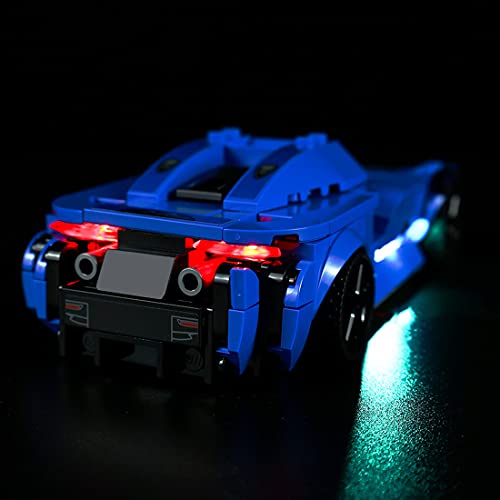 Loads Juego de iluminación LED para coche de carreras Lego Speed Champions McLaren Elva, juego de iluminación compatible con Lego 76902 (sin set Lego)