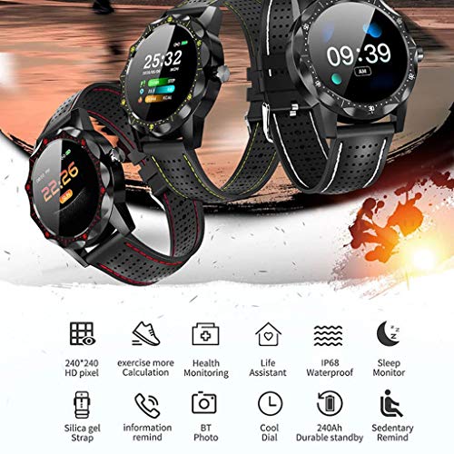 LTLJX Smartwatch, 1.3 Inch Reloj Inteligente Deporte con Pulsómetro Presión Arterial, Monitor de Sueño Podómetro Contador de Caloría Impermeable IP68 para Hombre Mujer Rosa,Amarillo