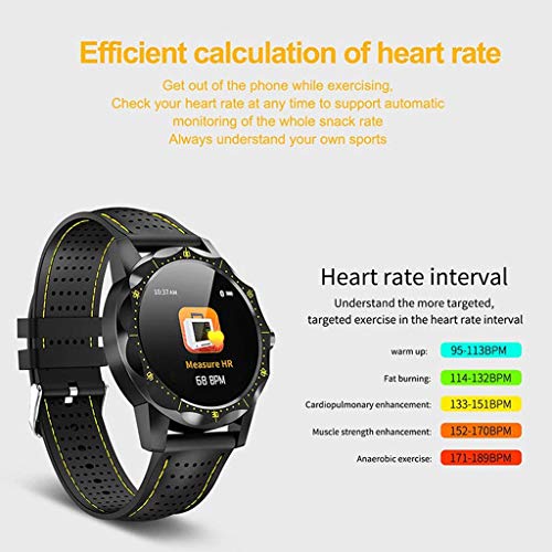 LTLJX Smartwatch, 1.3 Inch Reloj Inteligente Deporte con Pulsómetro Presión Arterial, Monitor de Sueño Podómetro Contador de Caloría Impermeable IP68 para Hombre Mujer Rosa,Amarillo