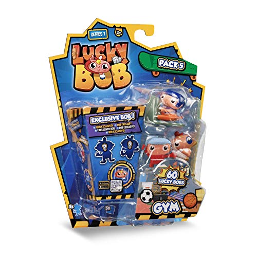 LUCKY BOB Pack de 5 Figuras divertidas y coleccionables con sus Accesorios de Gimnasio | Temática GYM