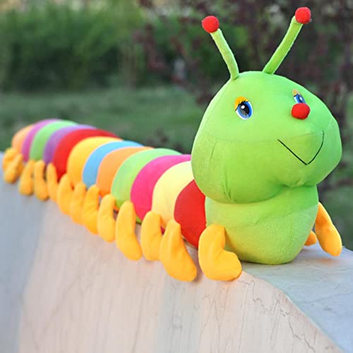 Lulihhhh 80 CM Creatividad Colorida Oruga Juguete de Felpa Almohada Oruga Gran Insecto muñeca Regalo Juguetes de peluche-80 CM