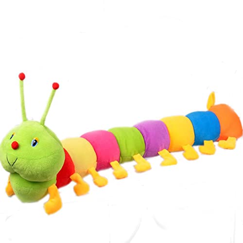 Lulihhhh 80 CM Creatividad Colorida Oruga Juguete de Felpa Almohada Oruga Gran Insecto muñeca Regalo Juguetes de peluche-80 CM