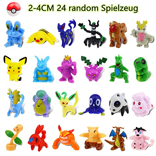 Lunriwis Monster Mini Figure, Figuras Juguetes,24 Piezas Mini Figure Monster ,4 Pulseras Trenzada ,12 Hojas Tatuajes Temporales para Niños Niñas,Cake Topper, Fiesta para Niños y Adultos