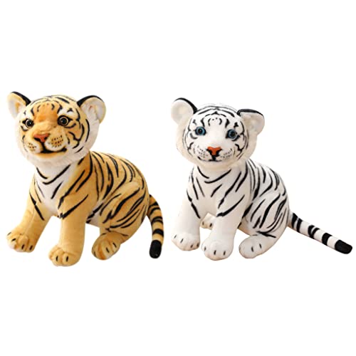 LuohuiFang 33cm/13 '' Peluche Tigre Muñeca Peluche Juguete Suave Cómodo Dormir Muñeca Regalo De San Valentín Decoración De Mesa Para El Hogar Favor Del Bebé - Tigre Blanco